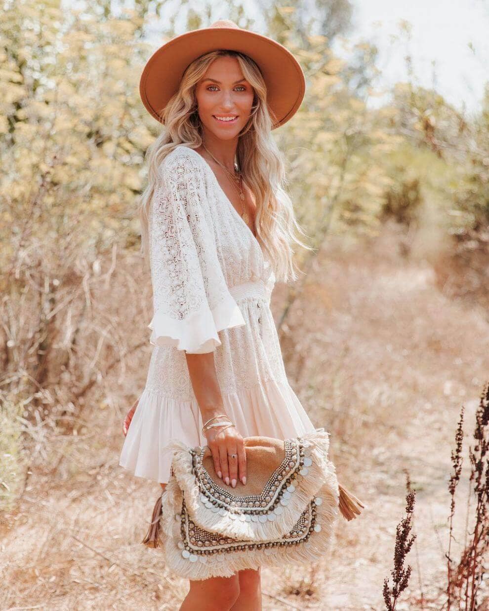 Vestido Clara Mini Renda Decote V