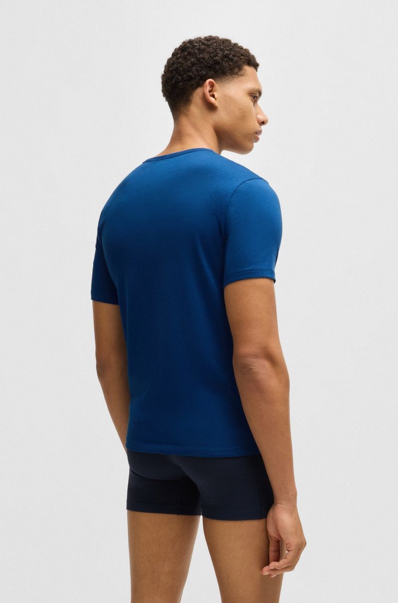 Pack De Três Camisetas Interiores De Algodão Com Logos
