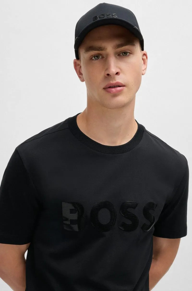 Camiseta De Algodão Com Logo Espelhado