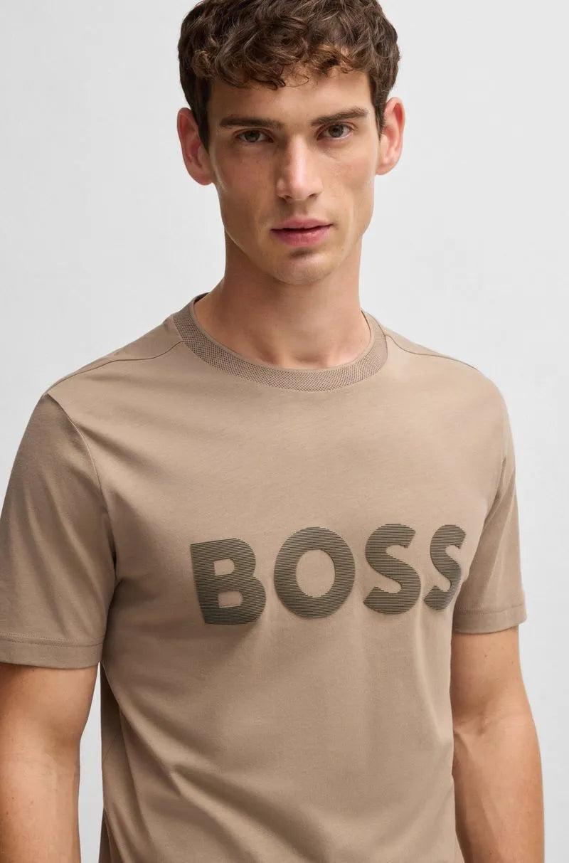 Camiseta De Algodão Com Logo Espelhado