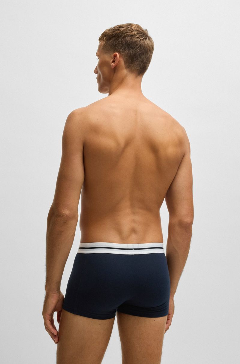 Pack De Três Cuecas De Algodão Stretch Com Monograma