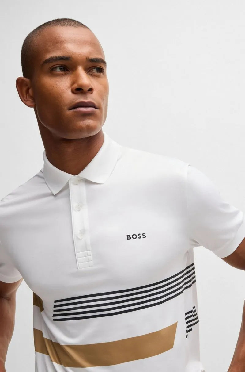 Polo Paddy De Jersey Elástico Com Riscas