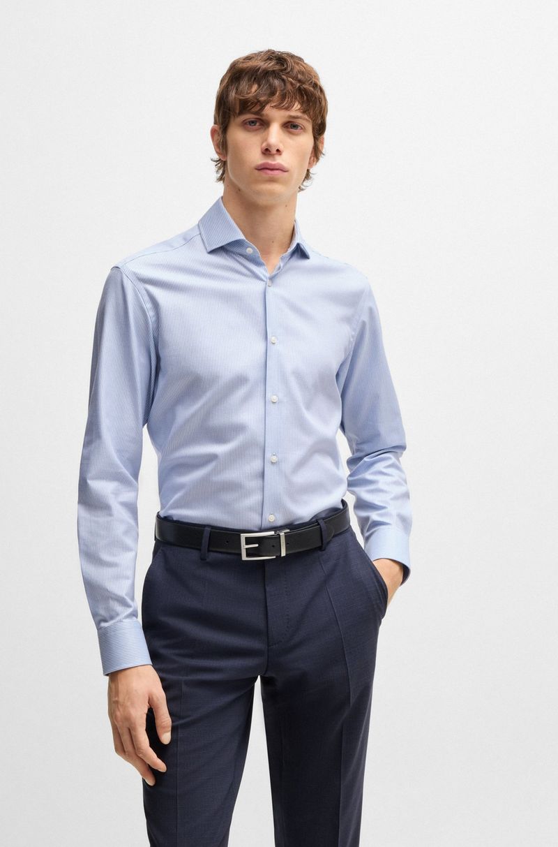Camisa Regular De Algodão Estruturado