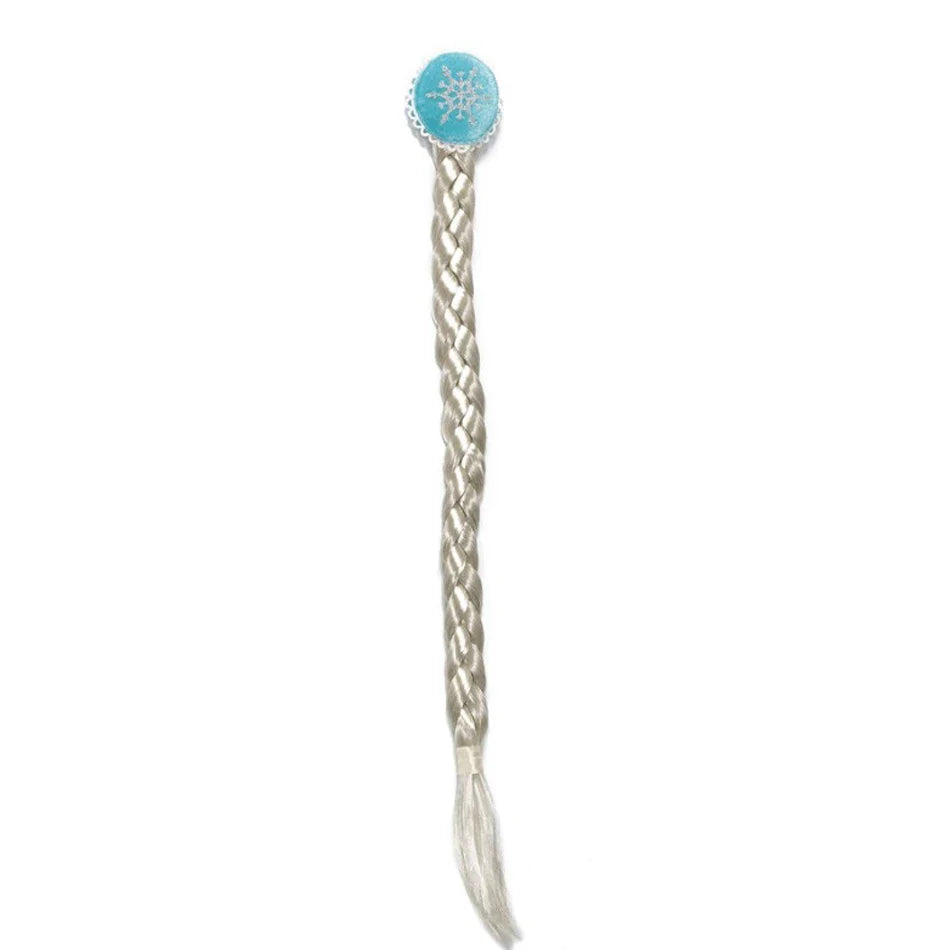 Fantasia Elsa Completa + Coroa + Varinha Mágica + Cabelo + Luva + Colar, Brinco, Anel e Pulseira