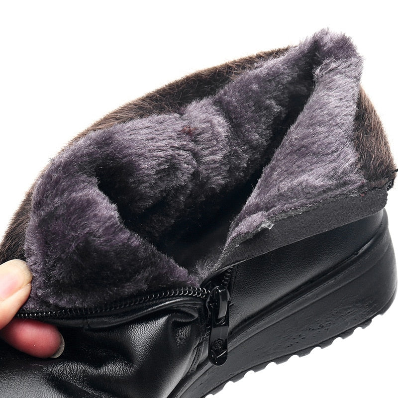 Bota Couro de Inverno Peluciado - Hellena