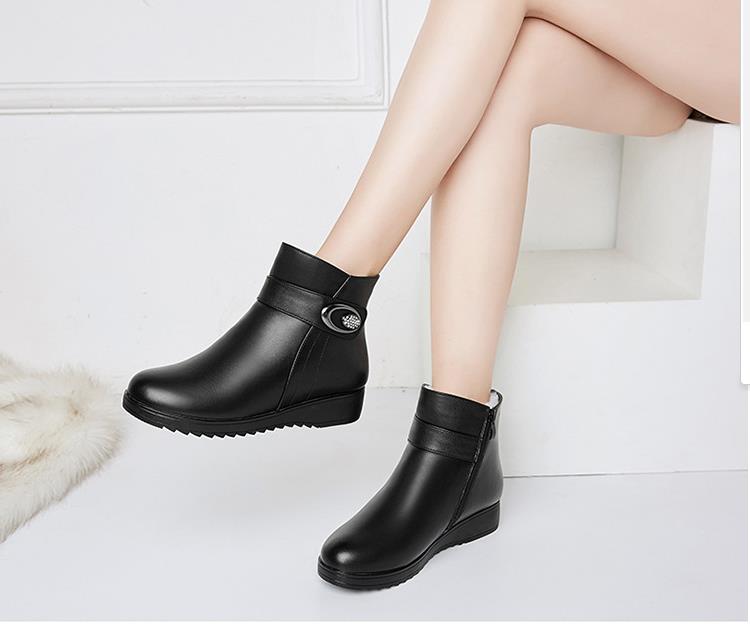 Bota Couro Pelúcida Inverno - Anabela