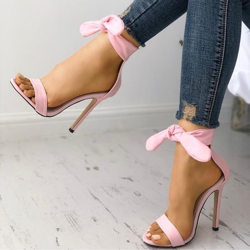 Sandália Salto Camurça Lace Up