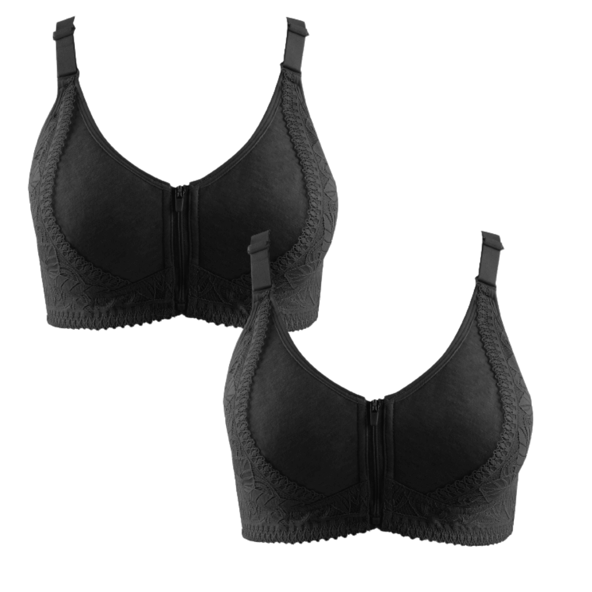 Kit 2 Sutiã de Renda e Algodão Plus Size - Soft Conforto