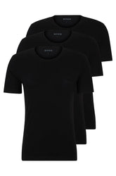 Conjunto De Três Camisetas Com Logo Bordado Em Algodão