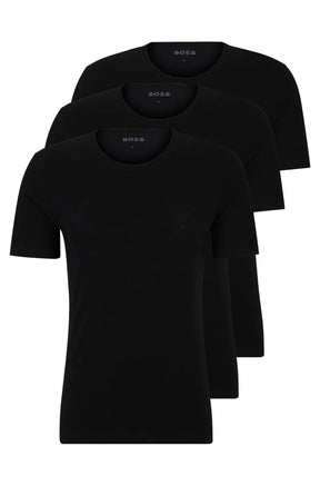 Conjunto De Três Camisetas Com Logo Bordado Em Algodão