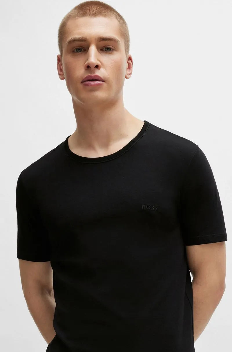 Conjunto De Três Camisetas Com Logo Bordado Em Algodão