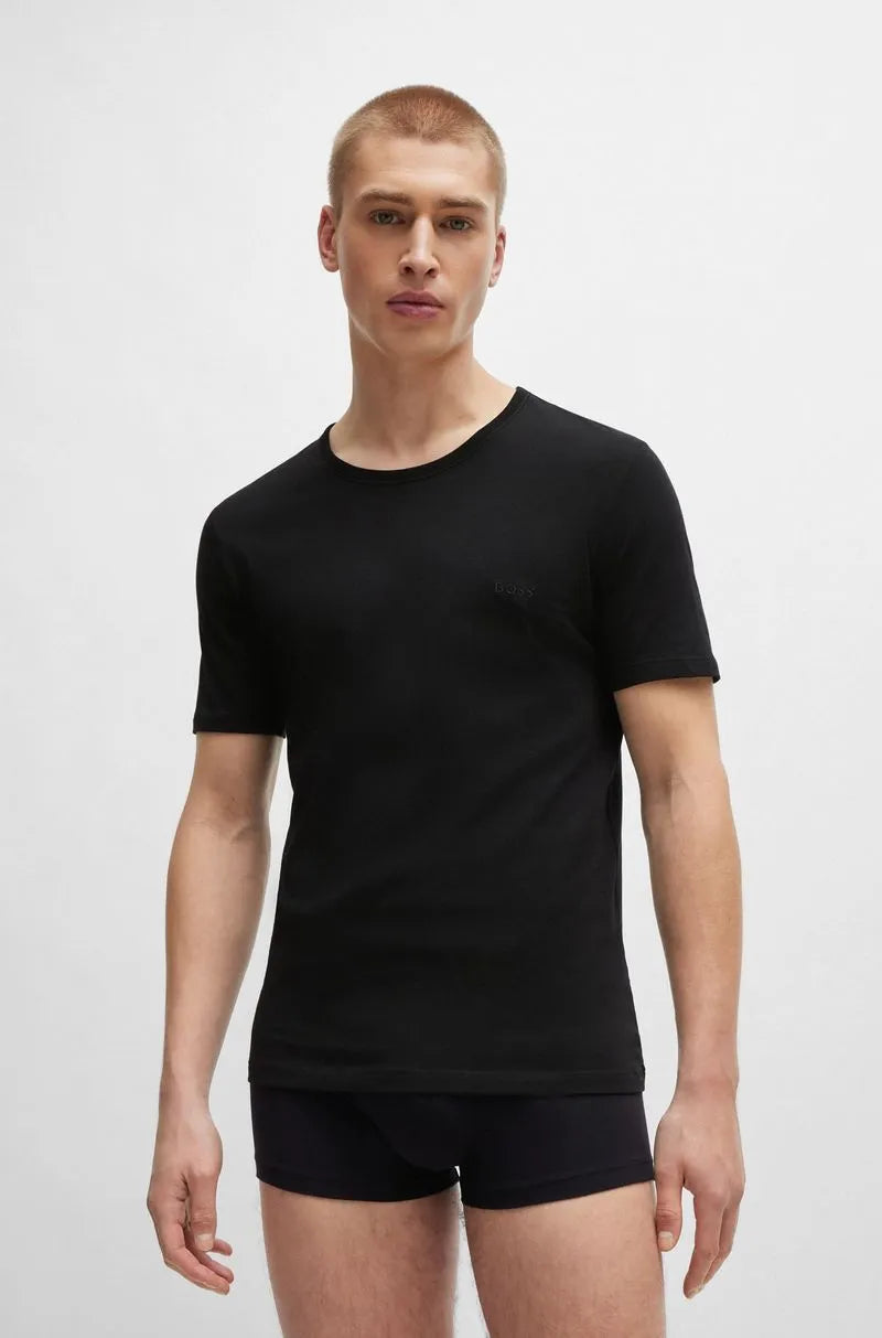 Conjunto De Três Camisetas Com Logo Bordado Em Algodão