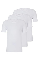 Conjunto De Três Camisetas Com Logo Bordado Em Algodão