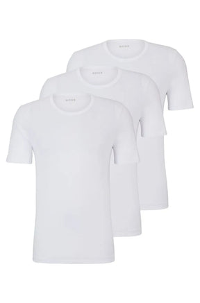 Conjunto De Três Camisetas Com Logo Bordado Em Algodão