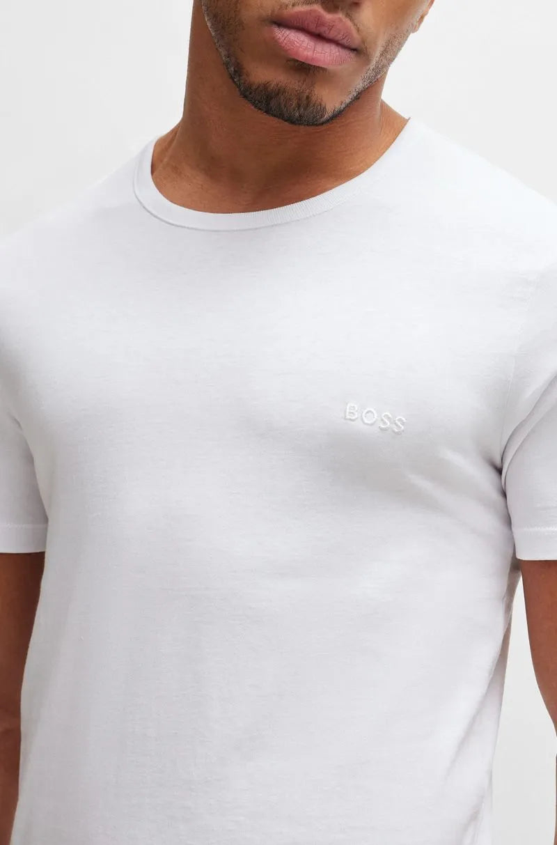 Conjunto De Três Camisetas Com Logo Bordado Em Algodão