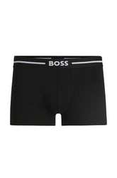 Três Cuecas Boxer De Algodão Elástico Com Logo