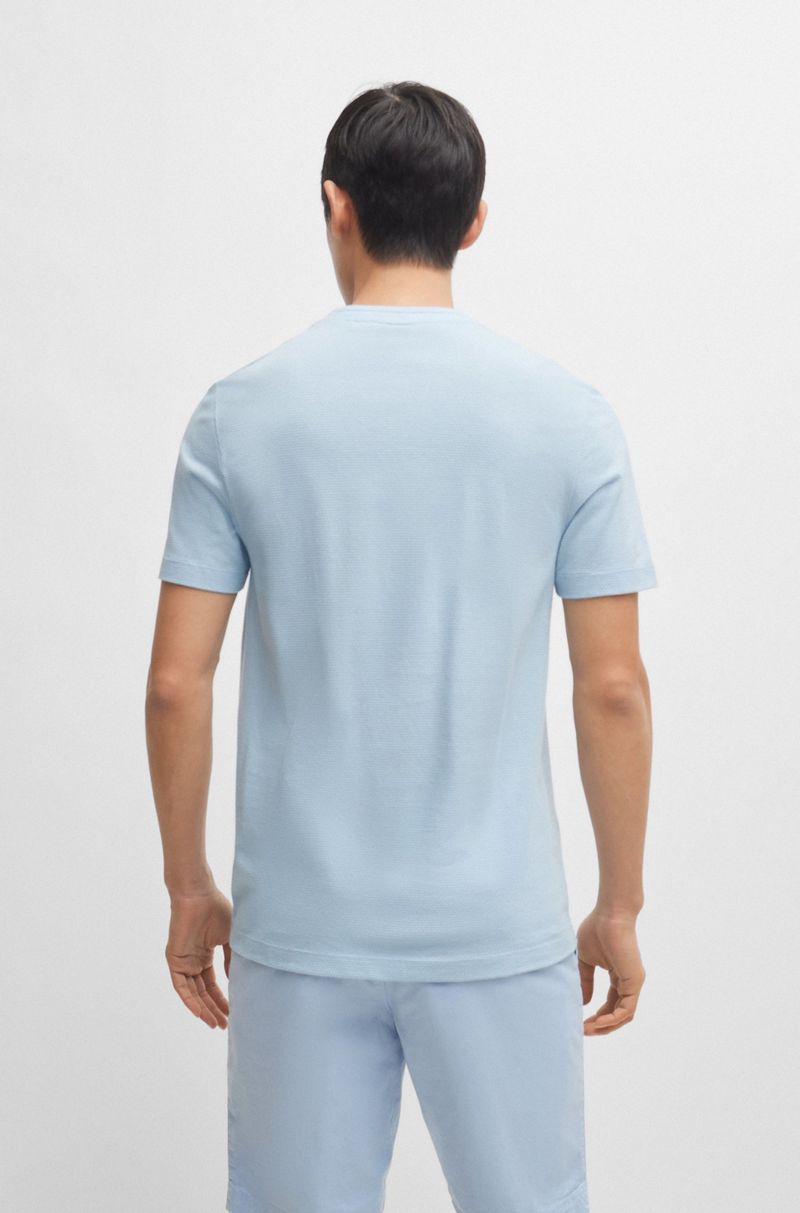 Camiseta Em Algodão Com Jacquard De Bolhas