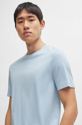 Camiseta Em Algodão Com Jacquard De Bolhas