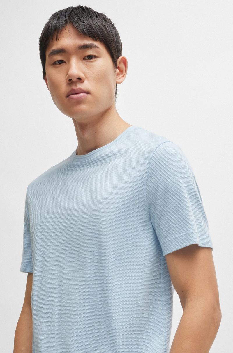 Camiseta Em Algodão Com Jacquard De Bolhas