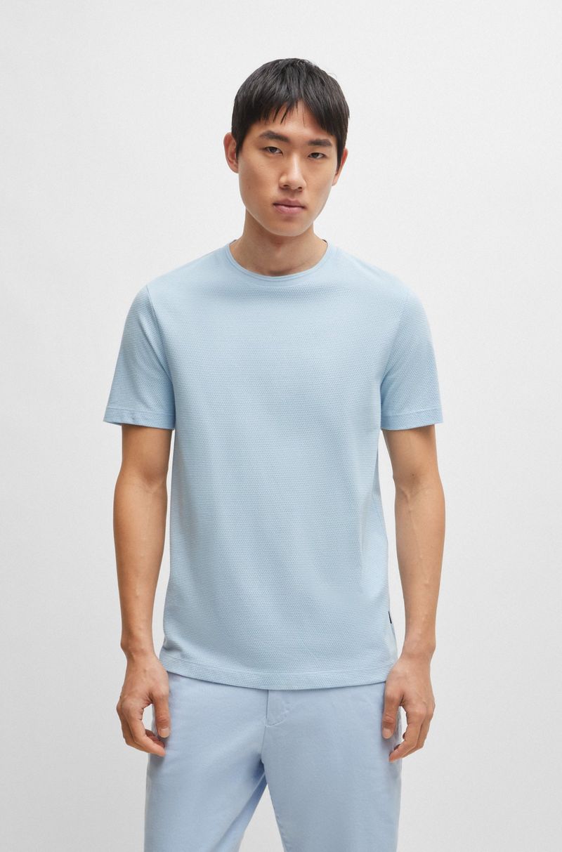 Camiseta Em Algodão Com Jacquard De Bolhas