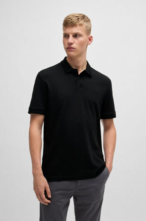 Polo Em Algodão Interlock Com Logo