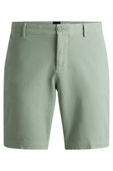 Shorts Slim Fit Em Algodão Elástico Estruturado