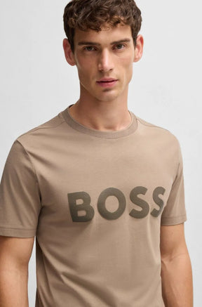 Camiseta De Algodão Com Logo Espelhado