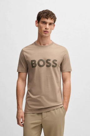Camiseta De Algodão Com Logo Espelhado
