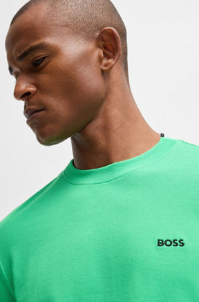 Camiseta De Algodão Piqué Com Colarinho Oxford-Jacquard