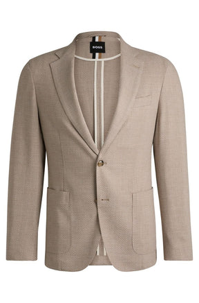 Blazer Slim De Tecido Elástico Com Micropadrão