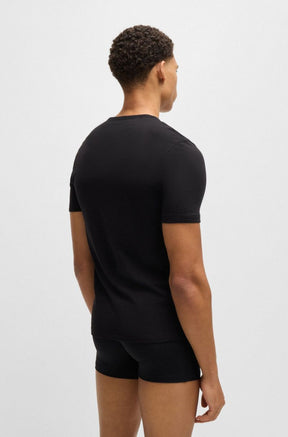 Pack De Três Camisetas Interiores De Algodão Com Logo Bordado