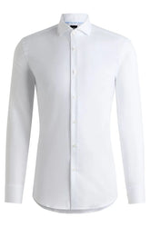 Camisa Slim Fit Em Algodão Estruturado