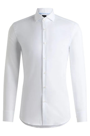 Camisa Slim Fit Em Algodão Estruturado