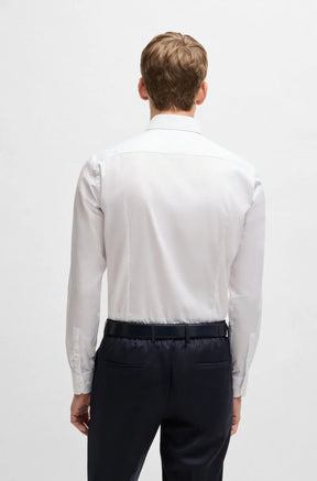 Camisa Slim Fit Em Algodão Estruturado