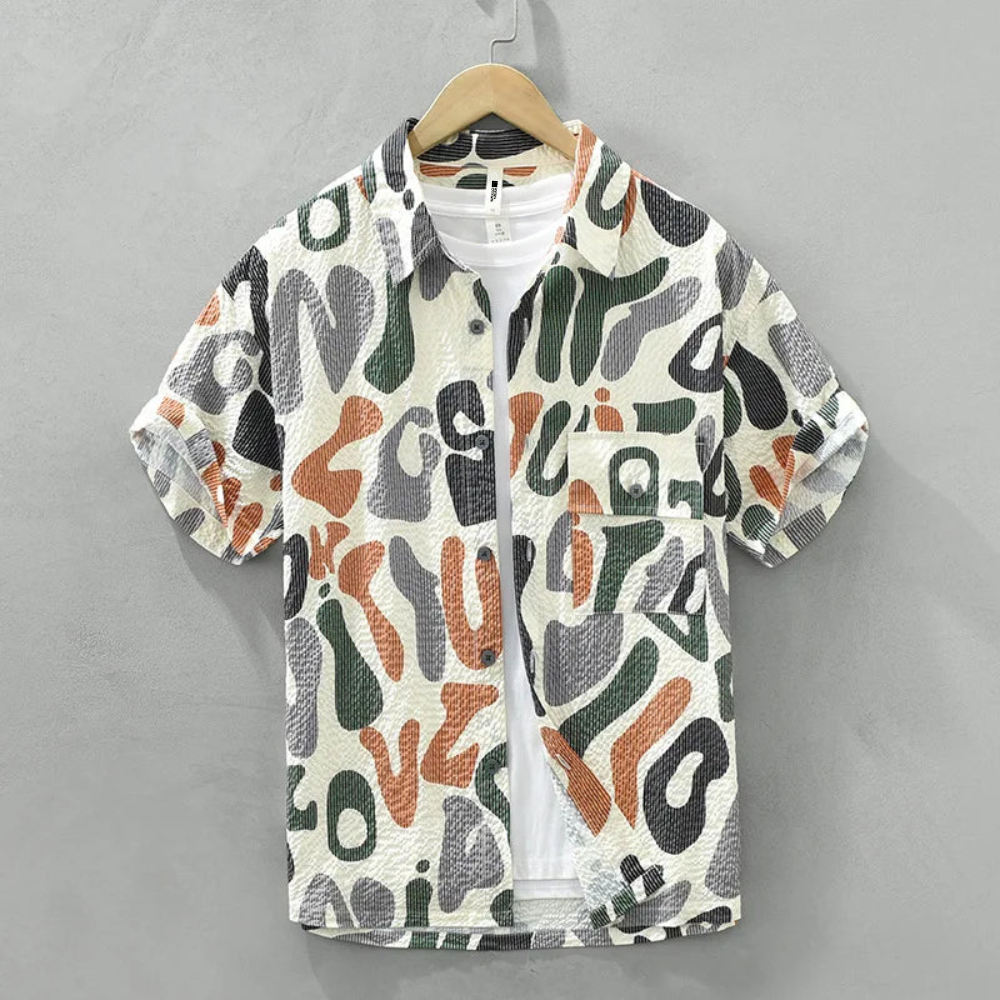 Camisa Masculina Estampada Abstrata