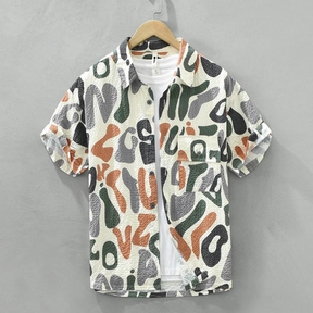 Camisa Masculina Estampada Abstrata