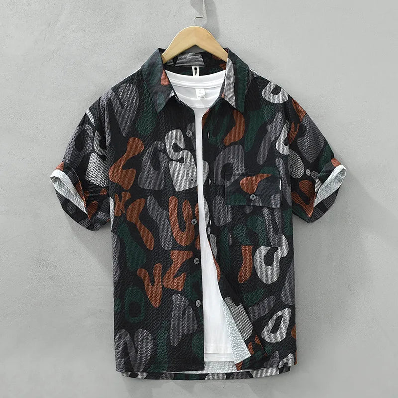 Camisa Masculina Estampada Abstrata