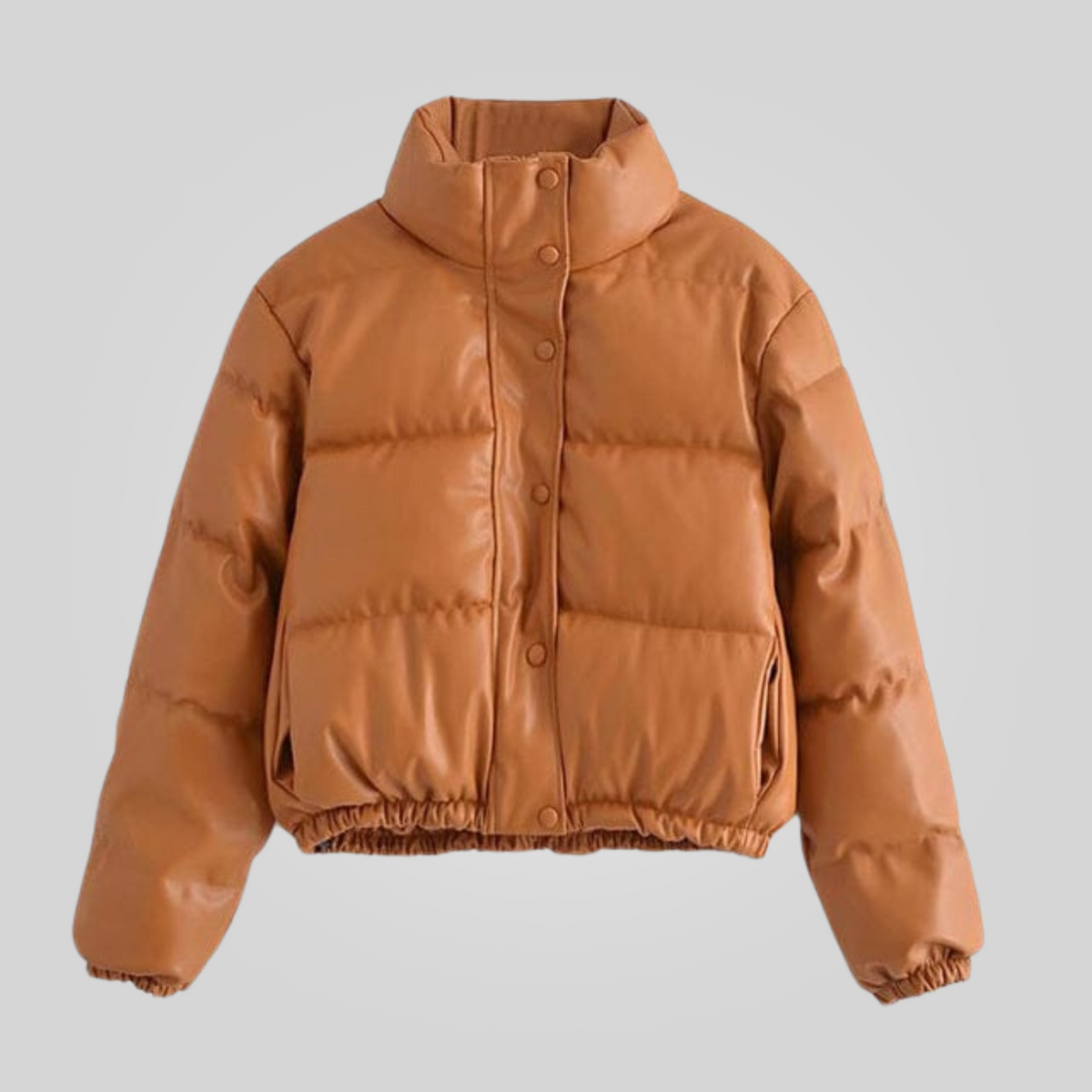 Jaqueta Couro Puffer Feminina