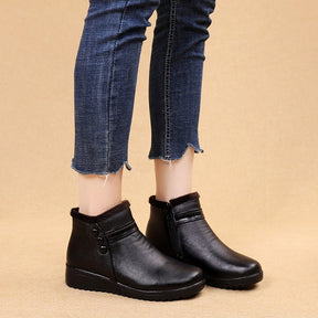 Bota Couro de Inverno Peluciado - Hellena