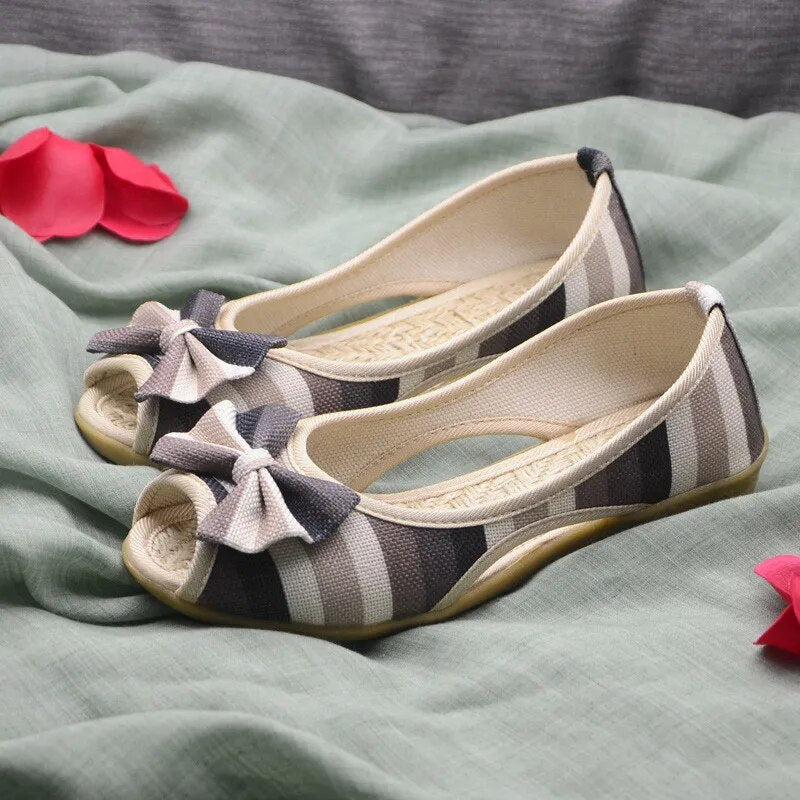 Sapatilha Aberta Estampada Fleur
