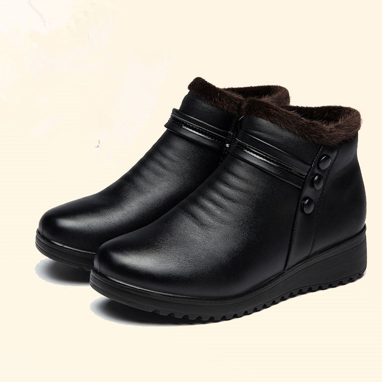 Bota Couro de Inverno Peluciado - Hellena