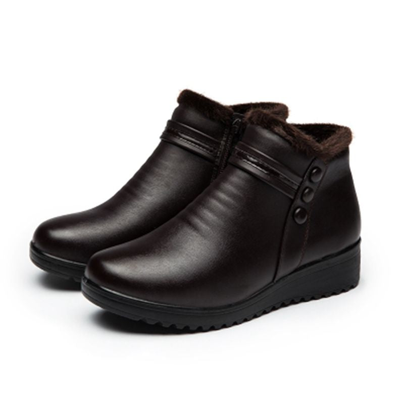 Bota Couro de Inverno Peluciado - Hellena