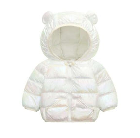 Jaqueta Infantil Puffer Holográfica com Capuz