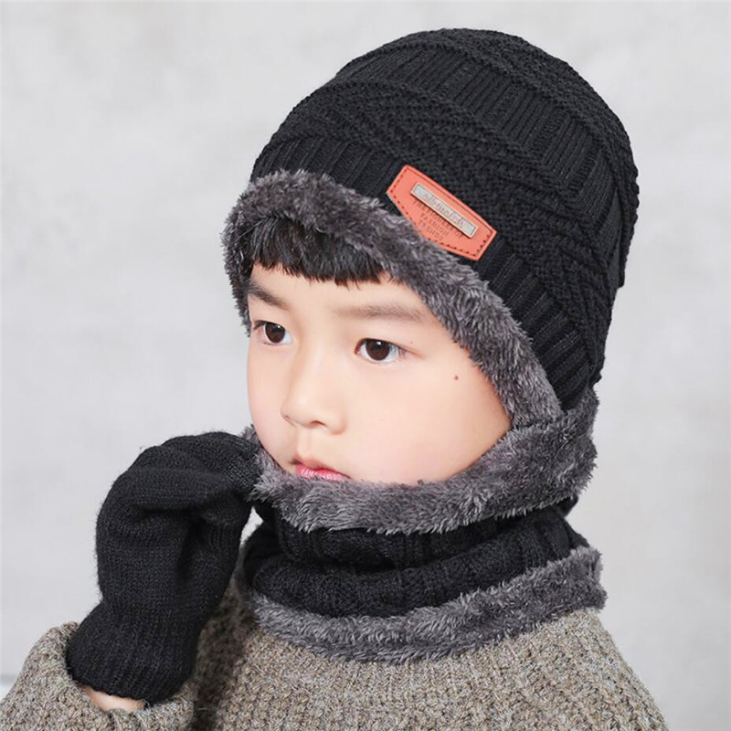 Kit Inverno Infantil - Touca Gorro + Cachecol + Luva