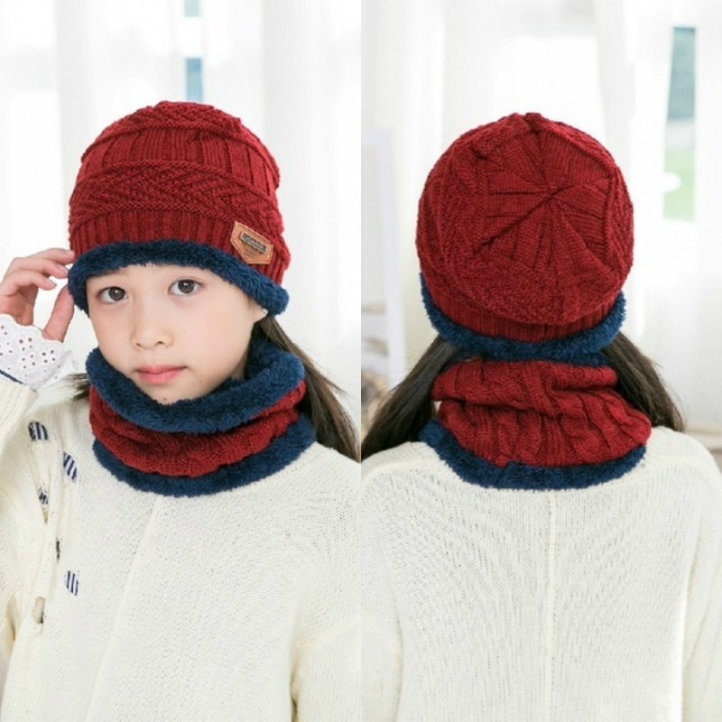 Kit Inverno Infantil - Touca Gorro + Cachecol + Luva