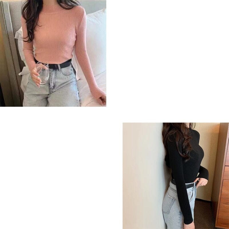 KIT 2 Blusas Canelada Gola Alta