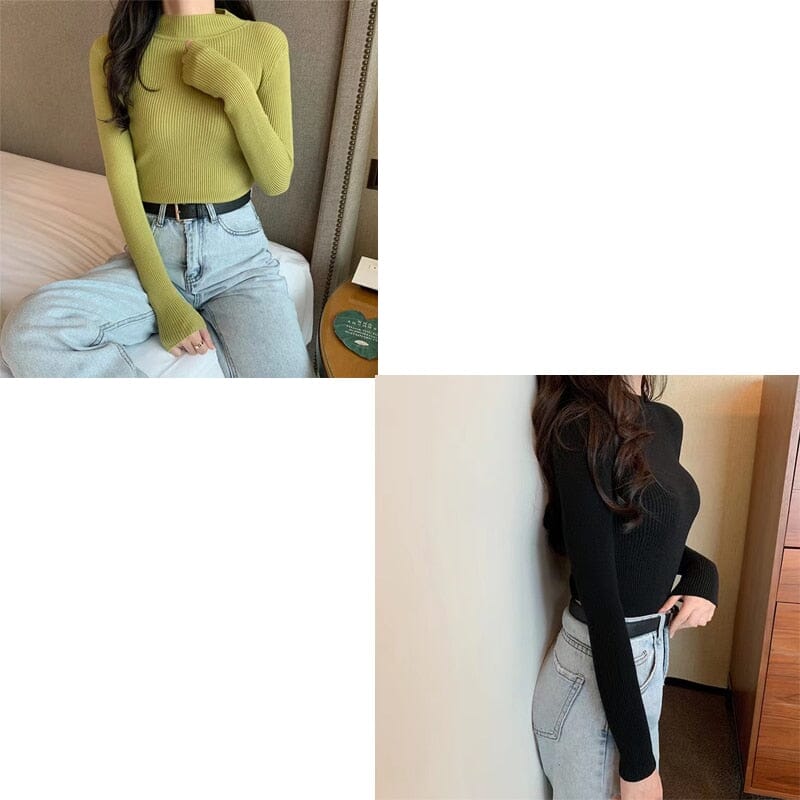 KIT 2 Blusas Canelada Gola Alta