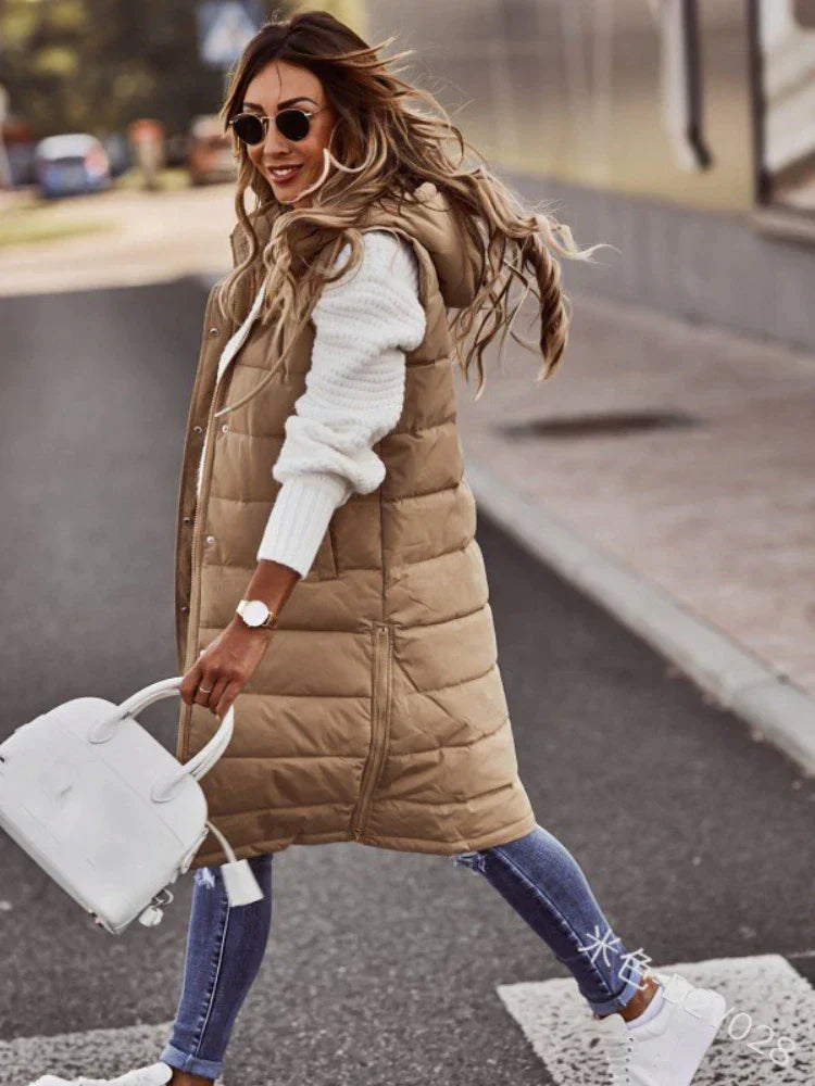 Colete Feminino Puffer Longo Feline