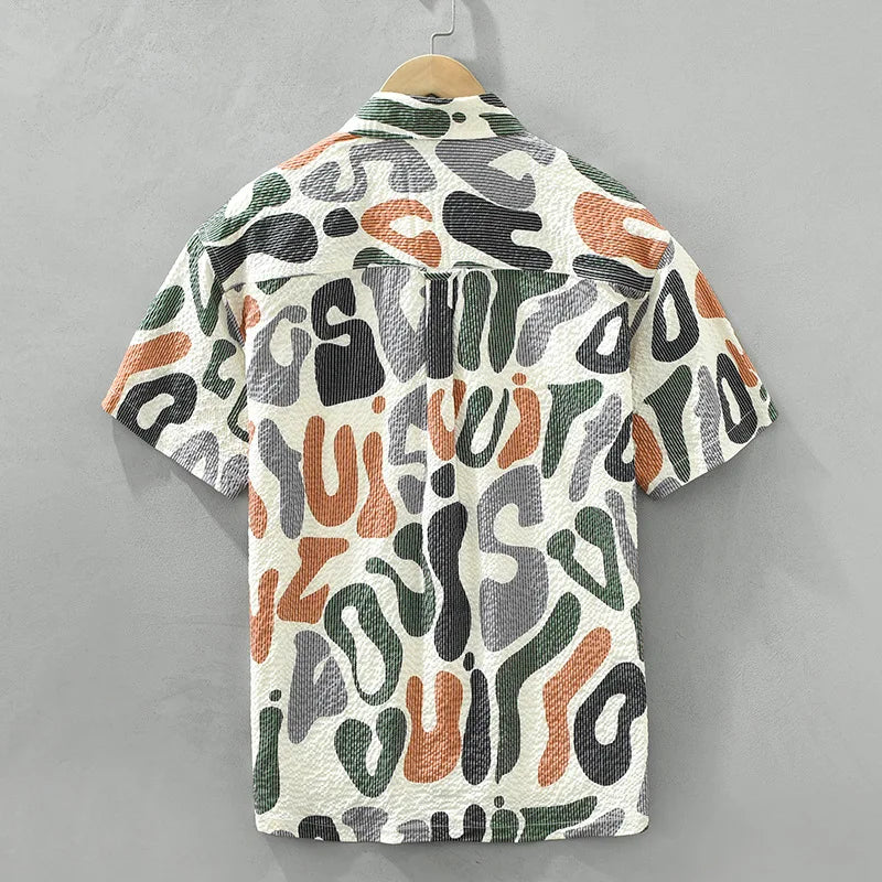 Camisa Masculina Estampada Abstrata