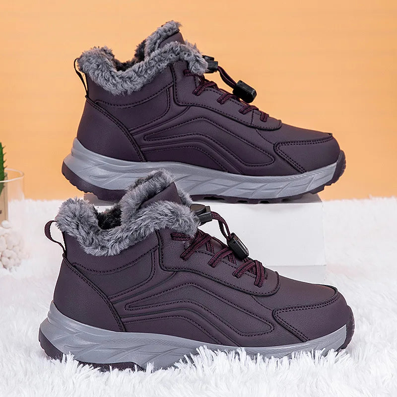 Bota Feminina de Inverno com Forro de Algodão Caminhada